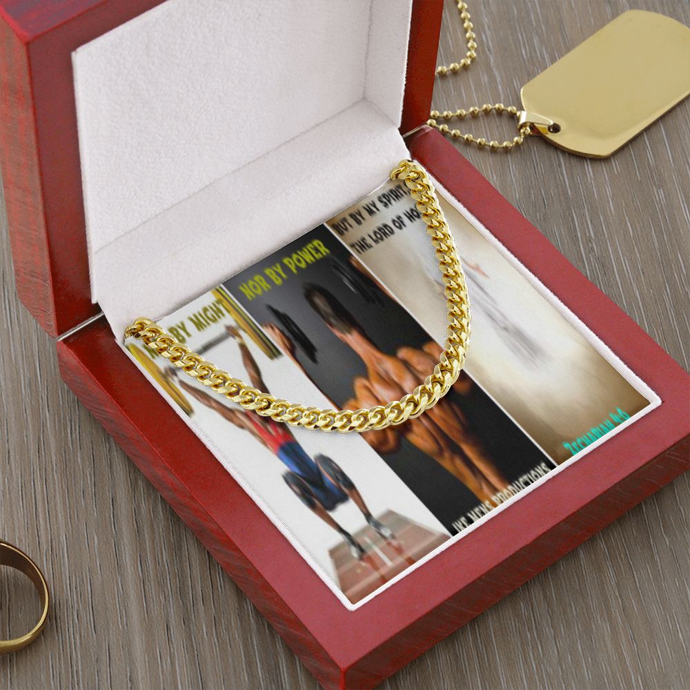 IKE MENS SCRIPTURE COLLAGE CUBAN LINK CHAIN