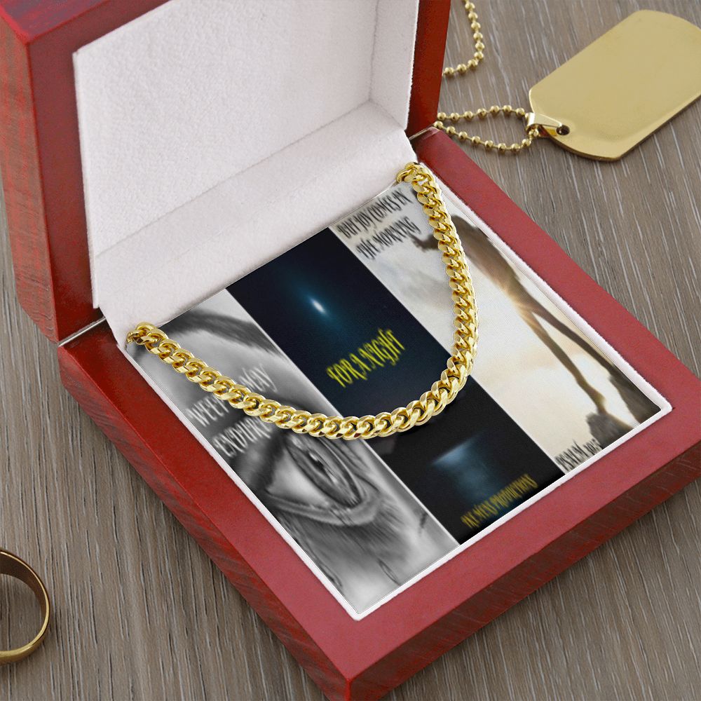 IKE MENS SCRIPTURE COLLAGE CUBAN LINK CHAIN