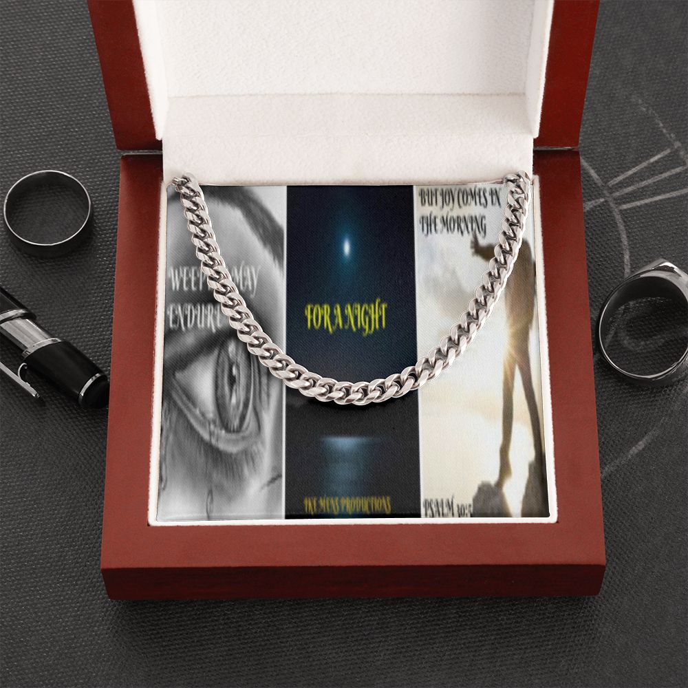IKE MENS SCRIPTURE COLLAGE CUBAN LINK CHAIN