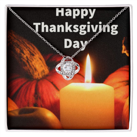 HAPPY THANKSGIVING DAY LOVE KNOT NECKLACE