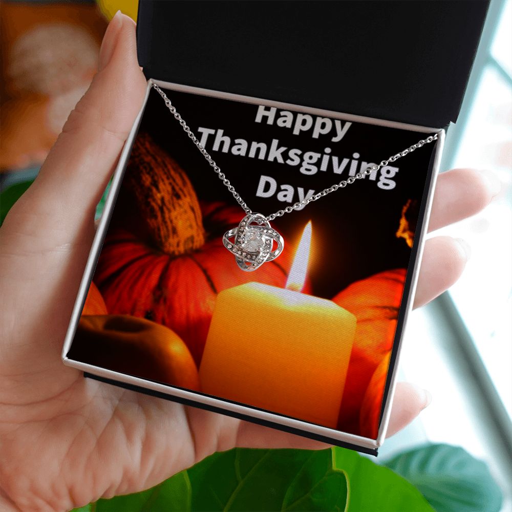 HAPPY THANKSGIVING DAY LOVE KNOT NECKLACE