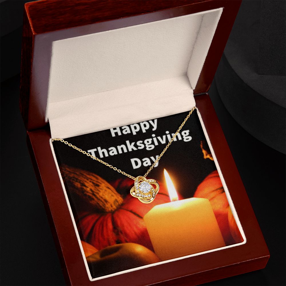 HAPPY THANKSGIVING DAY LOVE KNOT NECKLACE