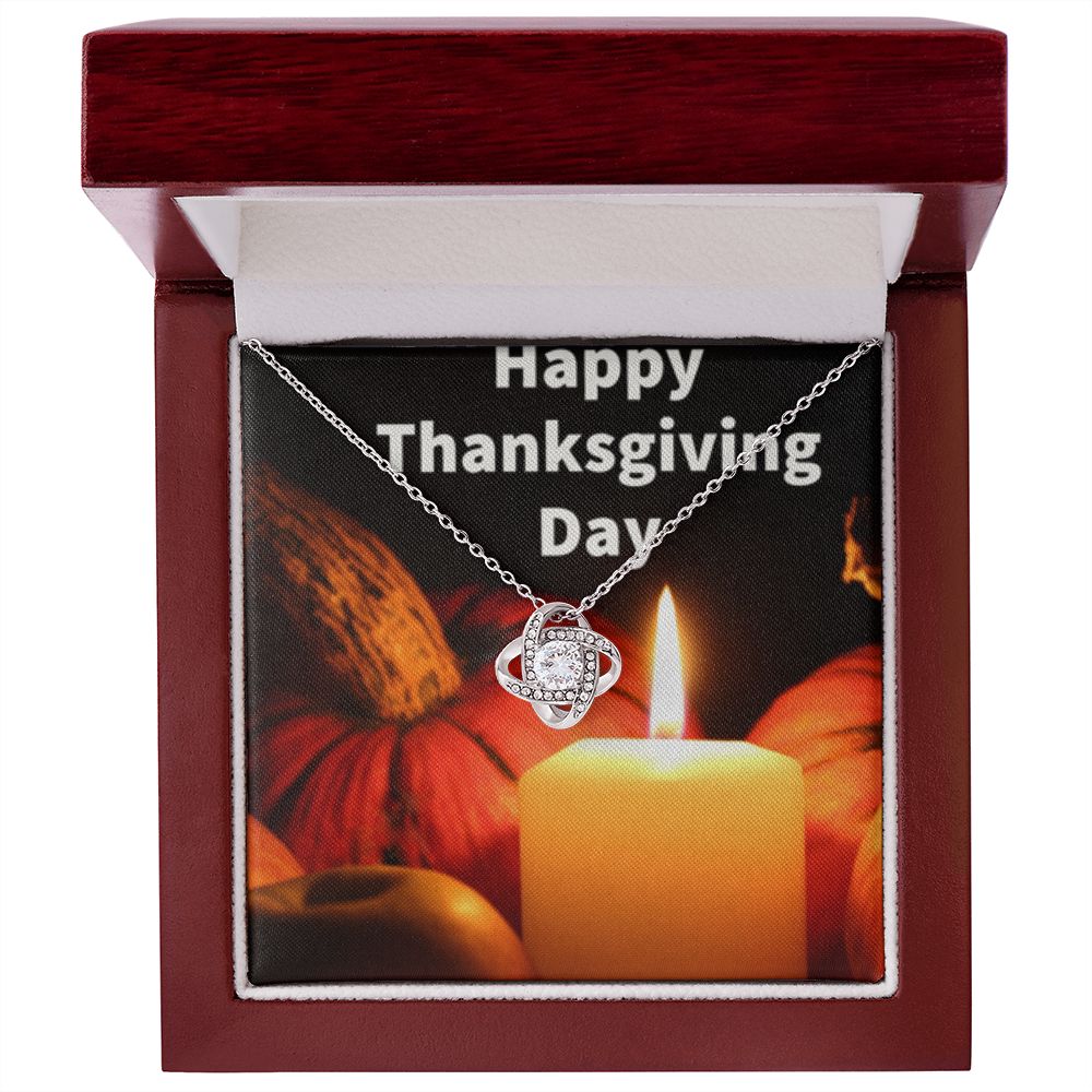 HAPPY THANKSGIVING DAY LOVE KNOT NECKLACE