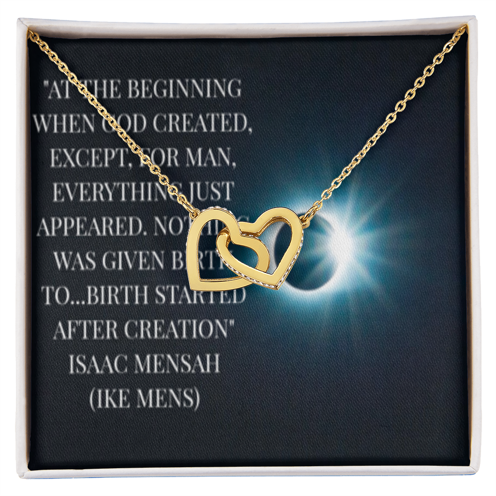 IKE MENS QUOTE INTERLOCKING HEART'S NECKLACE