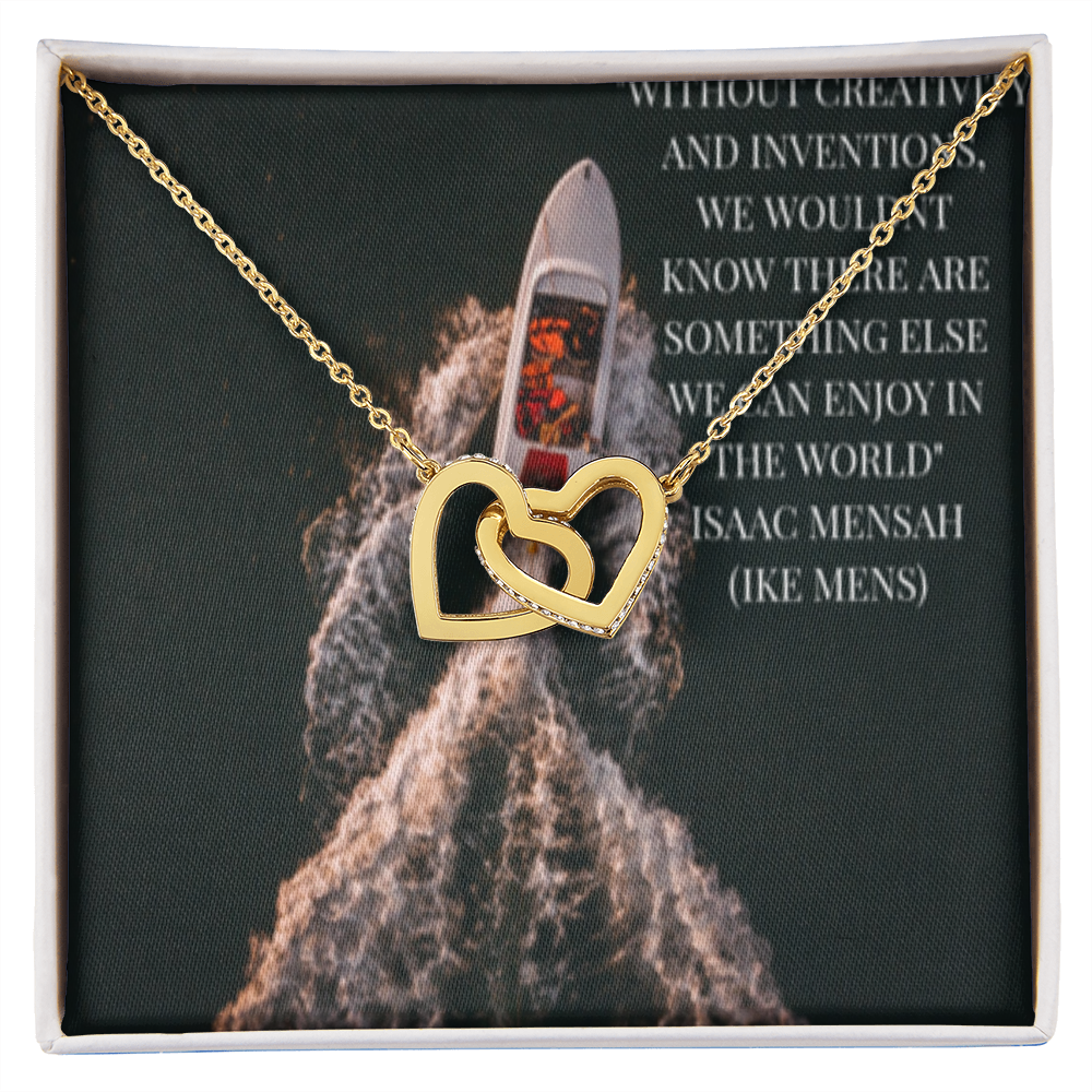 IKE MENS QUOTE INTERLOCKING HEART'S NECKLACE L
