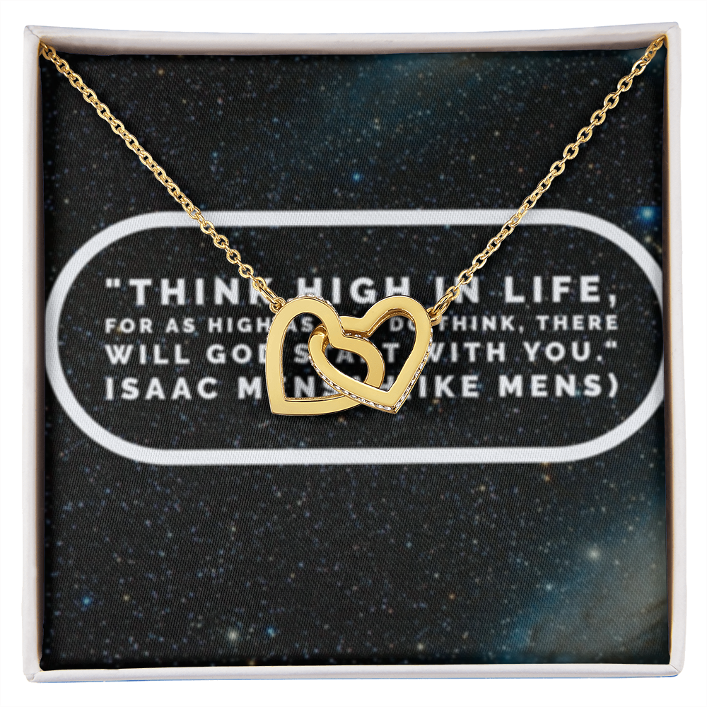 IKE MENS QUOTE INTERLOCKING HEART'S NECKLACE
