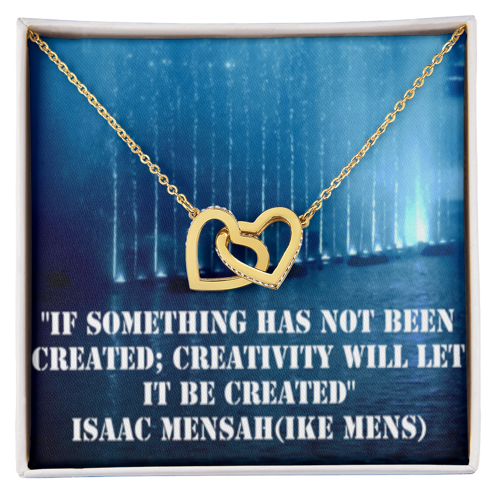 IKE MENS QUOTE INTERLOCKING HEART'S NECKLACE L