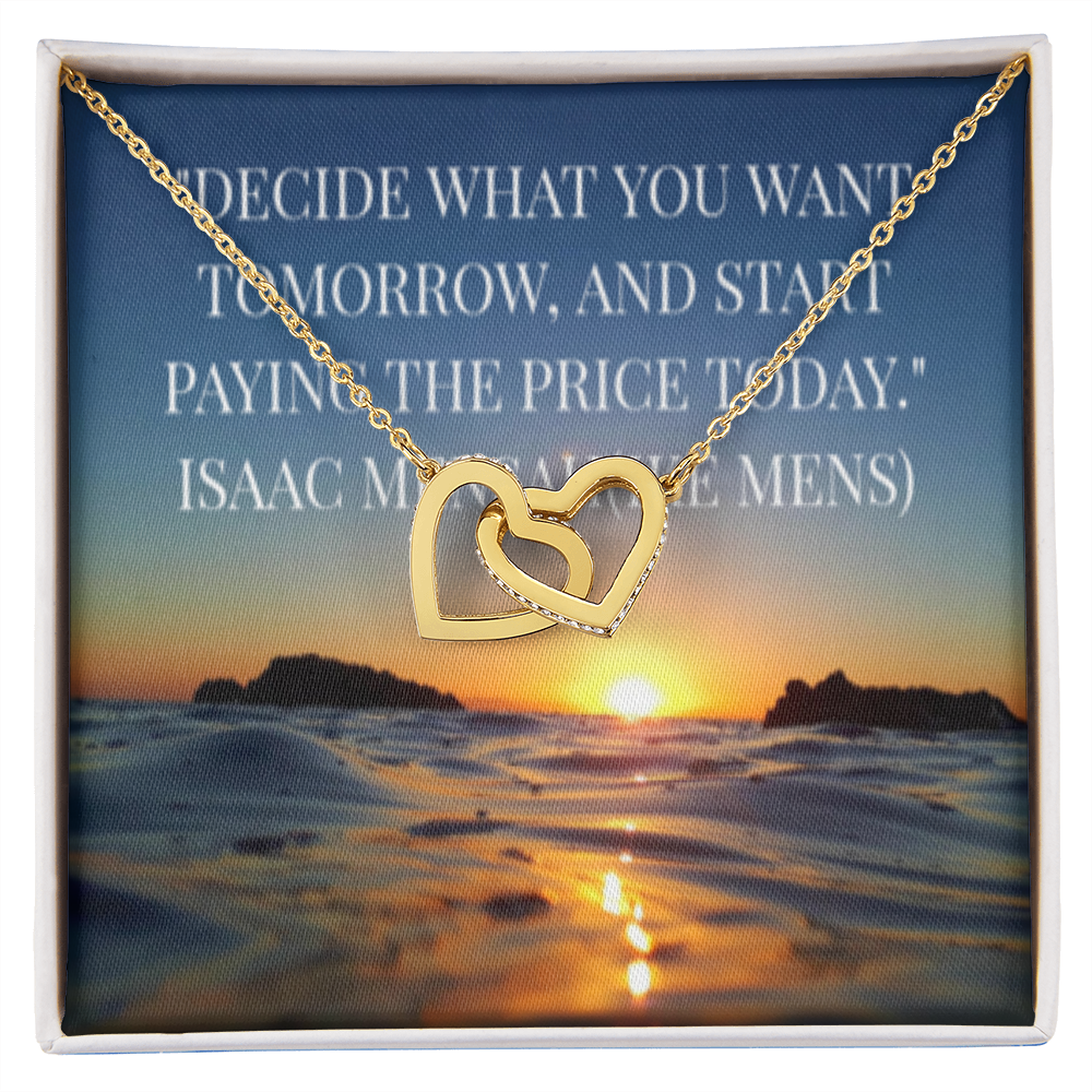 IKE MENS QUOTE INTERLOCKING HEART'S NECKLACE