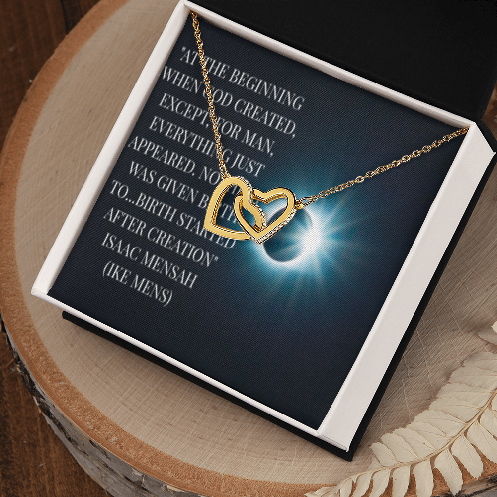 IKE MENS QUOTE INTERLOCKING HEART'S NECKLACE