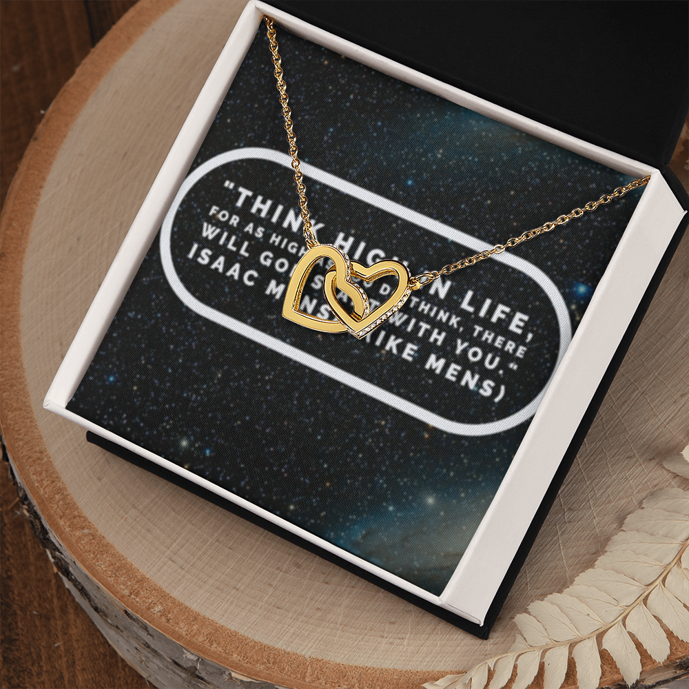 IKE MENS QUOTE INTERLOCKING HEART'S NECKLACE