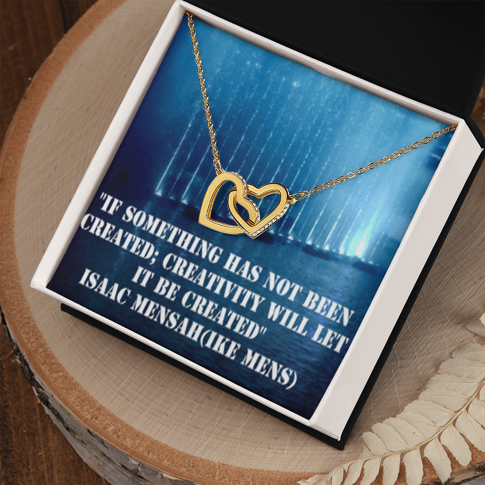 IKE MENS QUOTE INTERLOCKING HEART'S NECKLACE L