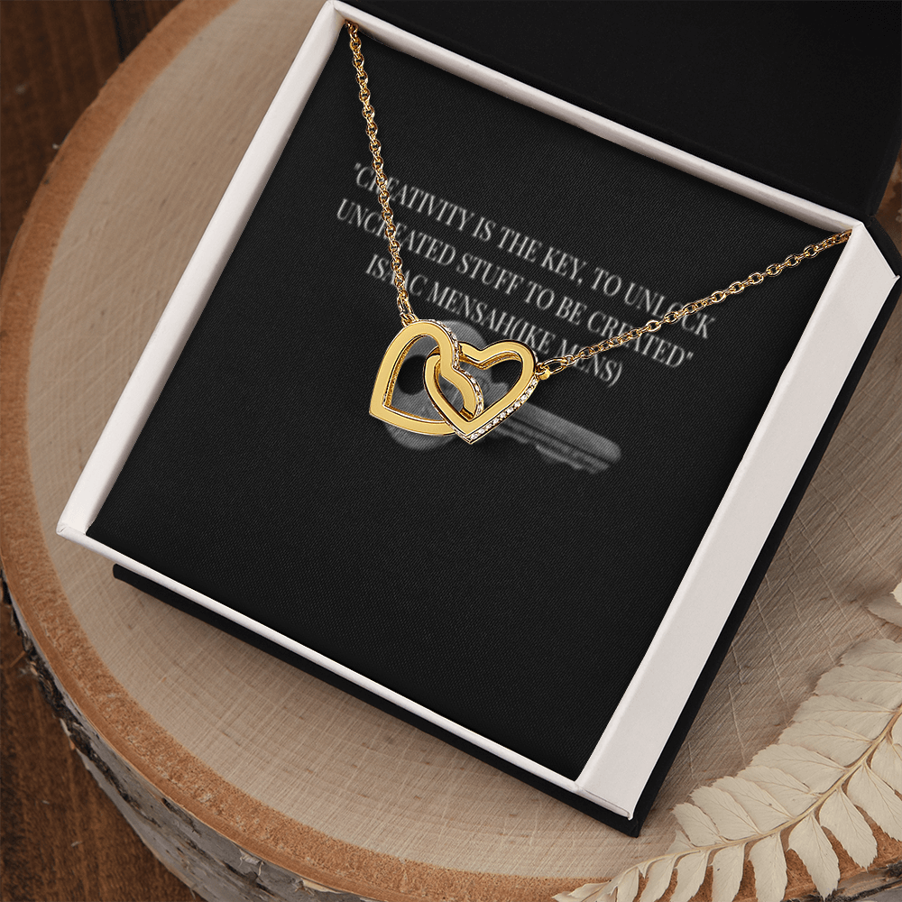 IKE MENS QUOTE INTERLOCKING HEART'S NECKLACE L