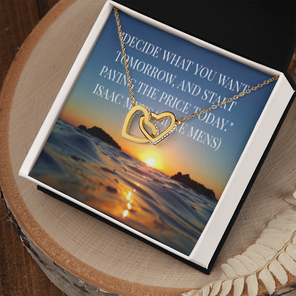 IKE MENS QUOTE INTERLOCKING HEART'S NECKLACE