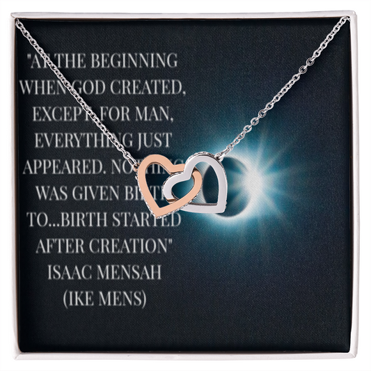 IKE MENS QUOTE INTERLOCKING HEART'S NECKLACE