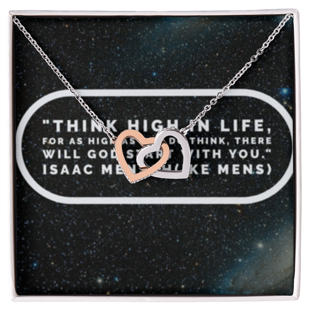 IKE MENS QUOTE INTERLOCKING HEART'S NECKLACE
