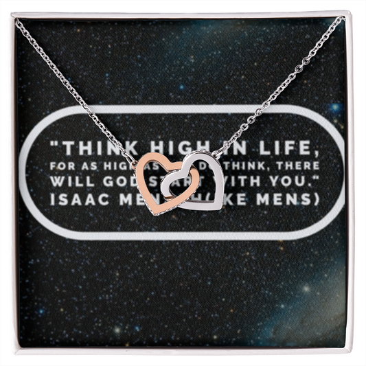 IKE MENS QUOTE INTERLOCKING HEART'S NECKLACE