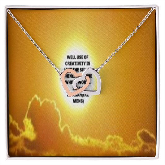 IKE MENS QUOTE INTERLOCKING HEART'S NECKLACE L