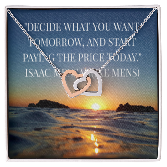 IKE MENS QUOTE INTERLOCKING HEART'S NECKLACE