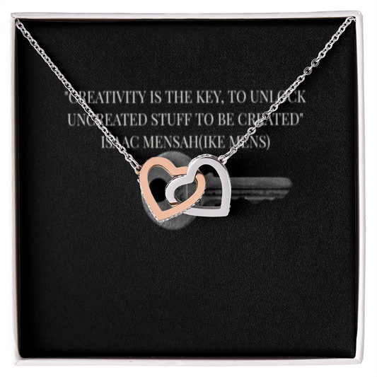 IKE MENS QUOTE INTERLOCKING HEART'S NECKLACE L