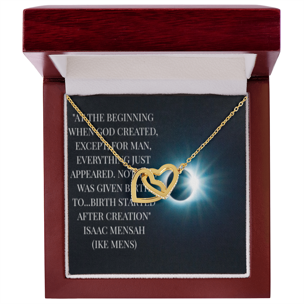 IKE MENS QUOTE INTERLOCKING HEART'S NECKLACE