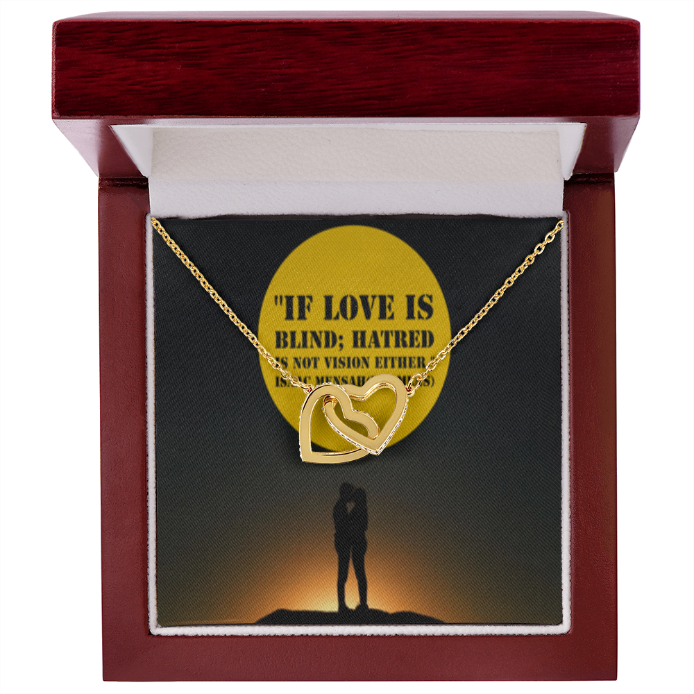 IKE MENS QUOTE INTERLOCKING HEART'S NECKLACE L