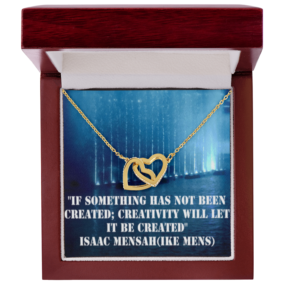 IKE MENS QUOTE INTERLOCKING HEART'S NECKLACE L