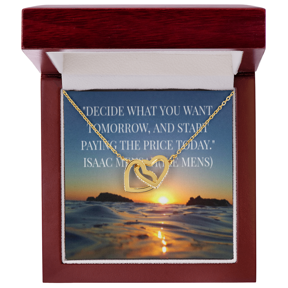 IKE MENS QUOTE INTERLOCKING HEART'S NECKLACE