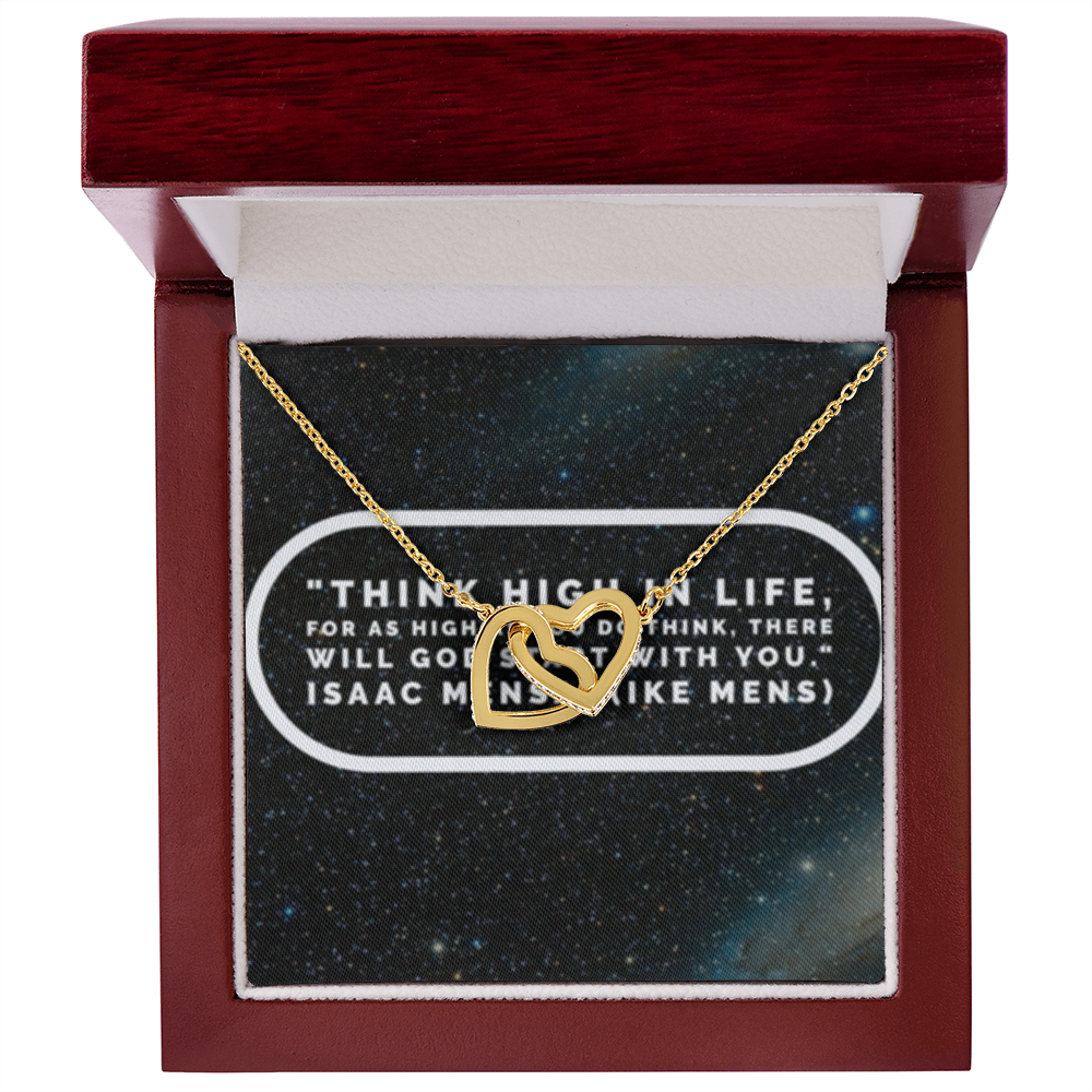IKE MENS QUOTE INTERLOCKING HEART'S NECKLACE