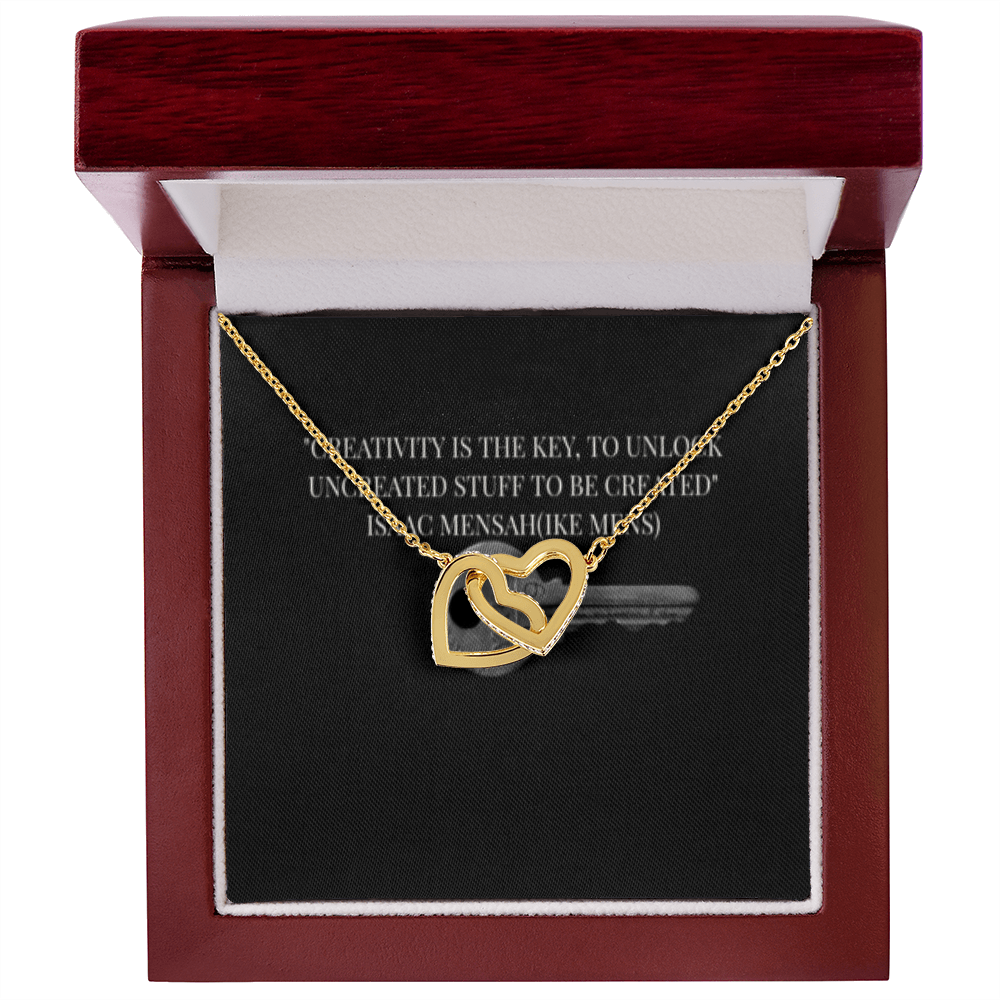 IKE MENS QUOTE INTERLOCKING HEART'S NECKLACE L