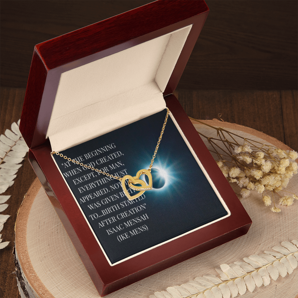 IKE MENS QUOTE INTERLOCKING HEART'S NECKLACE