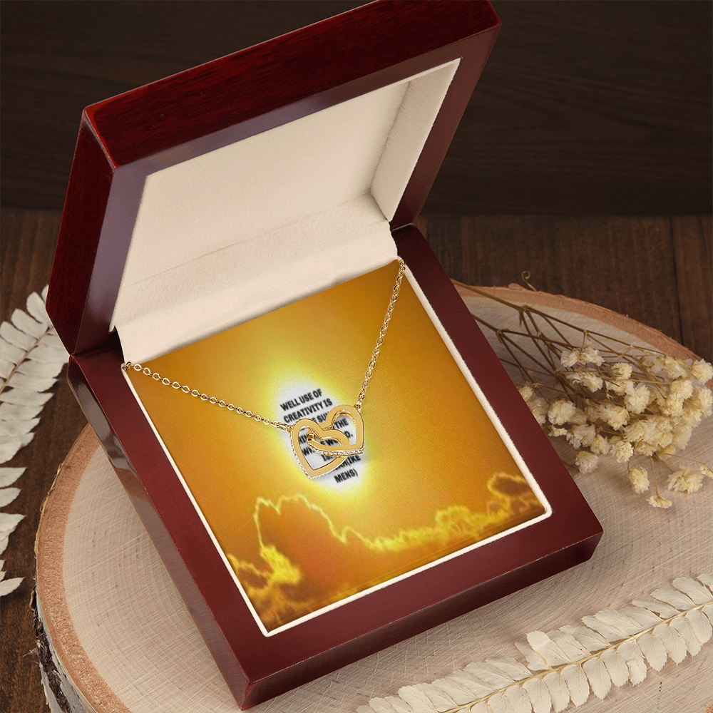 IKE MENS QUOTE INTERLOCKING HEART'S NECKLACE L