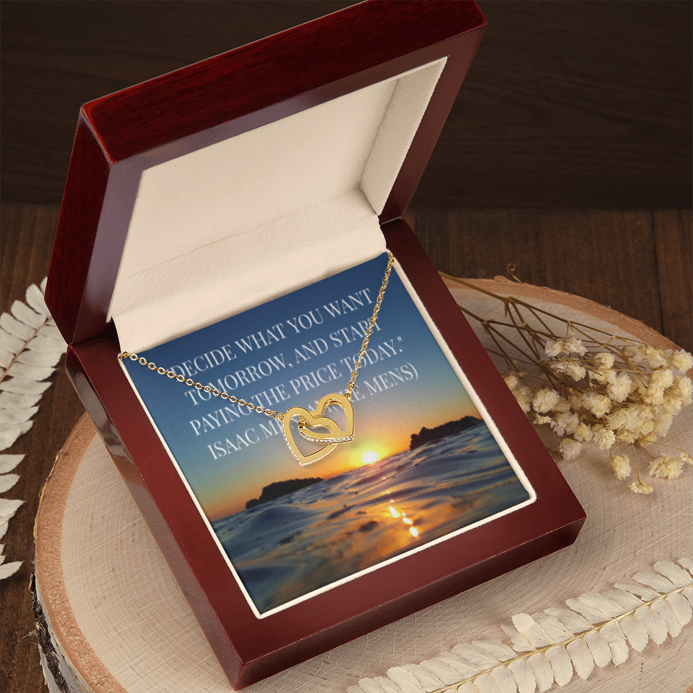 IKE MENS QUOTE INTERLOCKING HEART'S NECKLACE