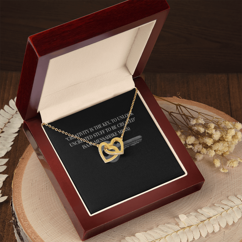 IKE MENS QUOTE INTERLOCKING HEART'S NECKLACE L