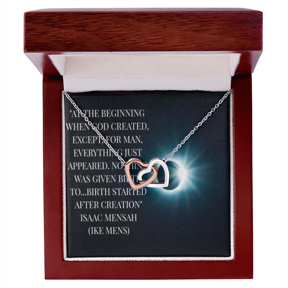 IKE MENS QUOTE INTERLOCKING HEART'S NECKLACE