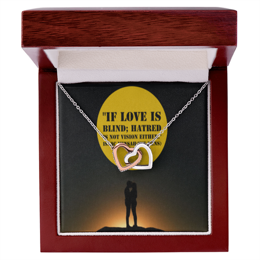 IKE MENS QUOTE INTERLOCKING HEART'S NECKLACE L