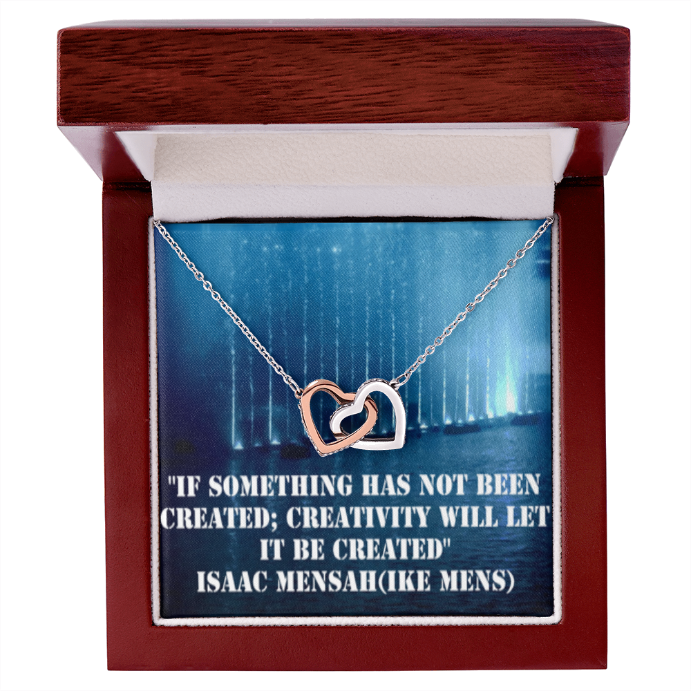IKE MENS QUOTE INTERLOCKING HEART'S NECKLACE L