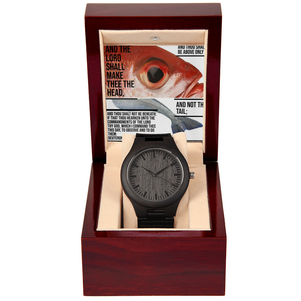 IKE MENS SCRIPTURE COLLAGE WOODEN WATCH