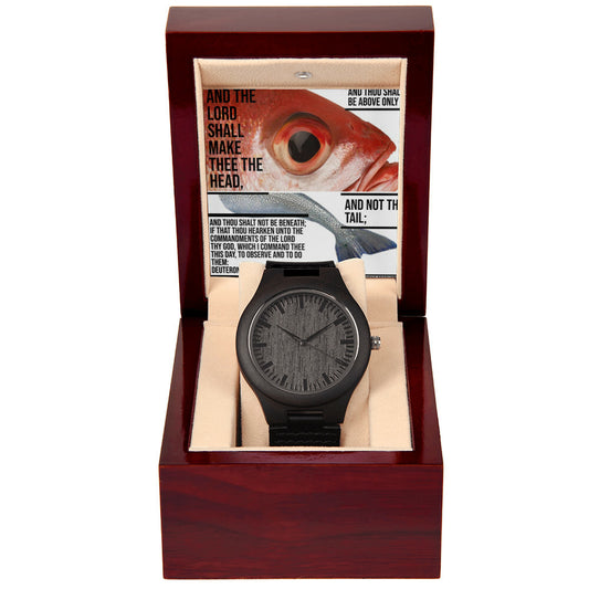 IKE MENS SCRIPTURE COLLAGE WOODEN WATCH