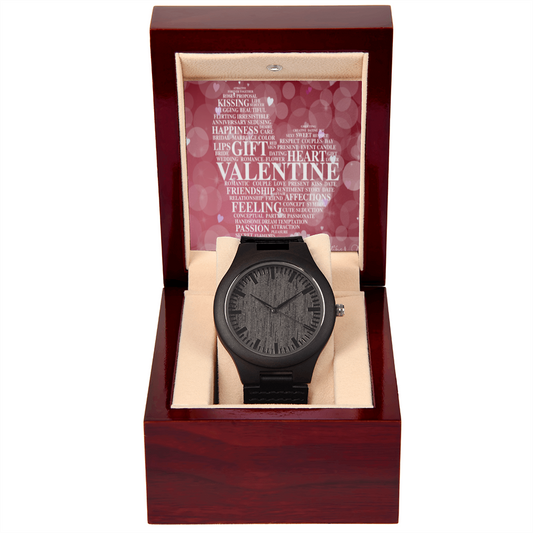 HAPPY VALENTINE'S DAY WOODEN WATCH