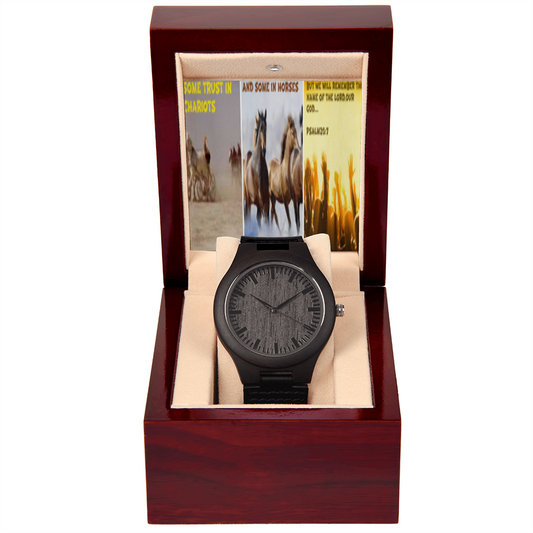IKE MENS  SCRIPTURE COLLAGE WOODEN WATCH