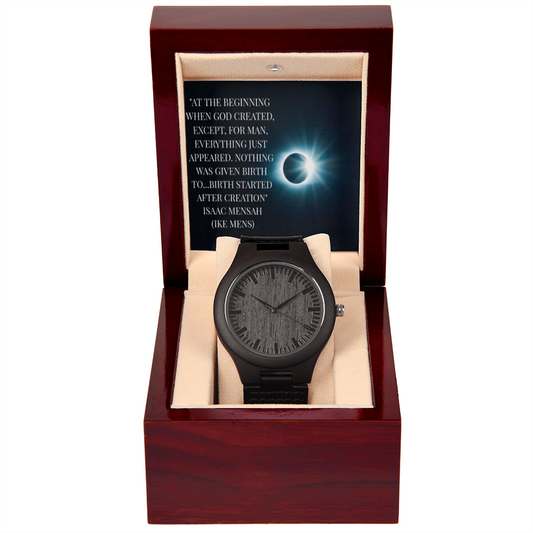 IKE MENS QUOTE WOODEN WATCH