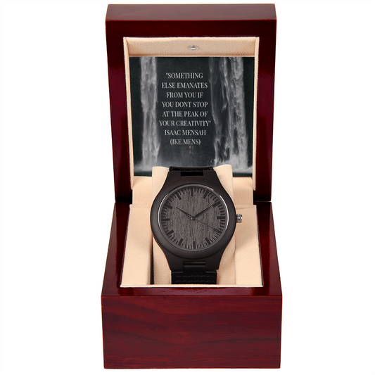 IKE MENS QUOTE WOODEN WATCH