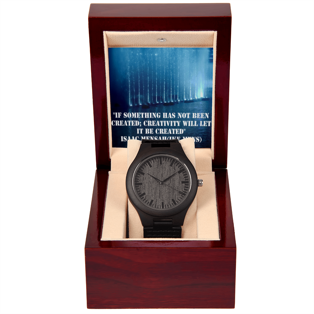 IKE MENS QUOTE WOODEN WATCH