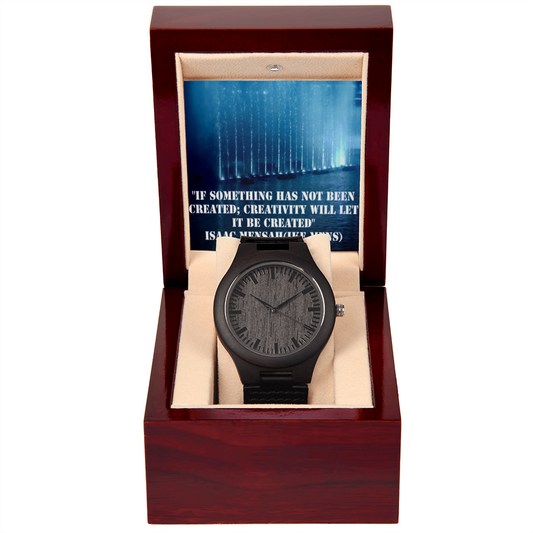 IKE MENS QUOTE WOODEN WATCH