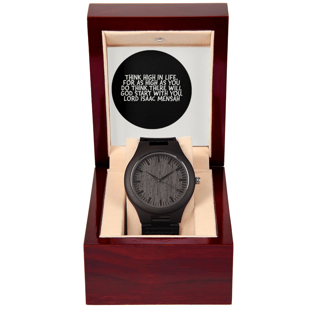 IKE MENS QUOTE WOODEN WATCH
