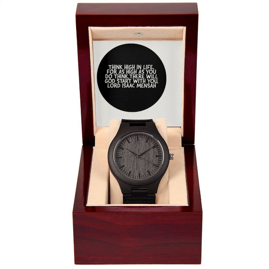 IKE MENS QUOTE WOODEN WATCH