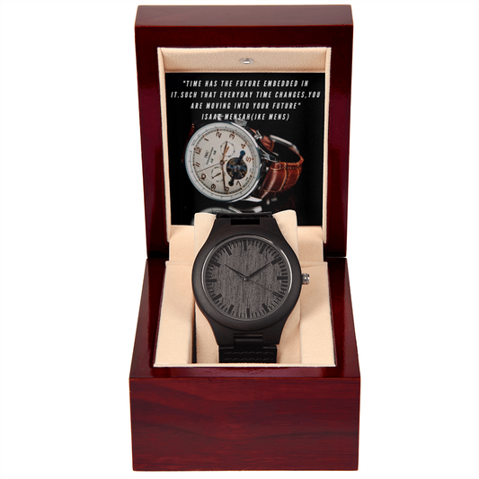 IKE MENS QUOTE WOODEN WATCH