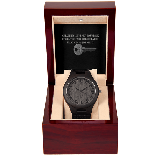 IKE MENS QUOTE WOODEN WATCH