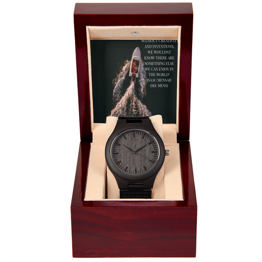 IKE MENS QUOTE WOODEN WATCH