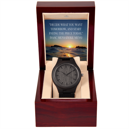 IKE MENS QUOTE WOODEN WATCH